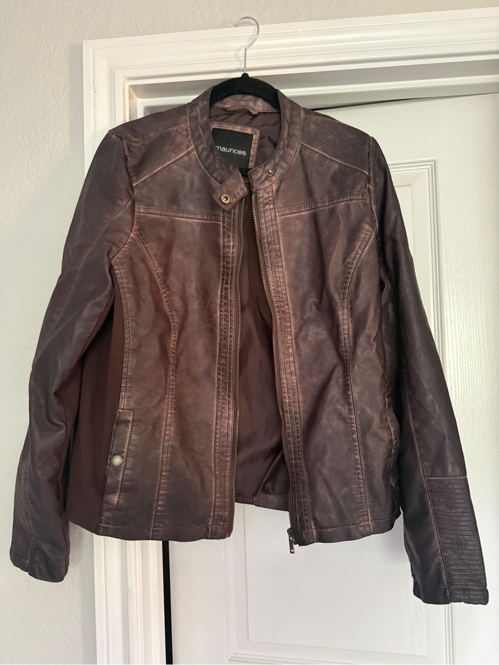 Maurices Dark Brown Faux Leather Moto Jacket